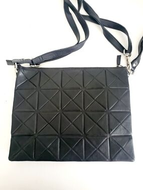 Danier Black Quilted Leather Crossbody Bag